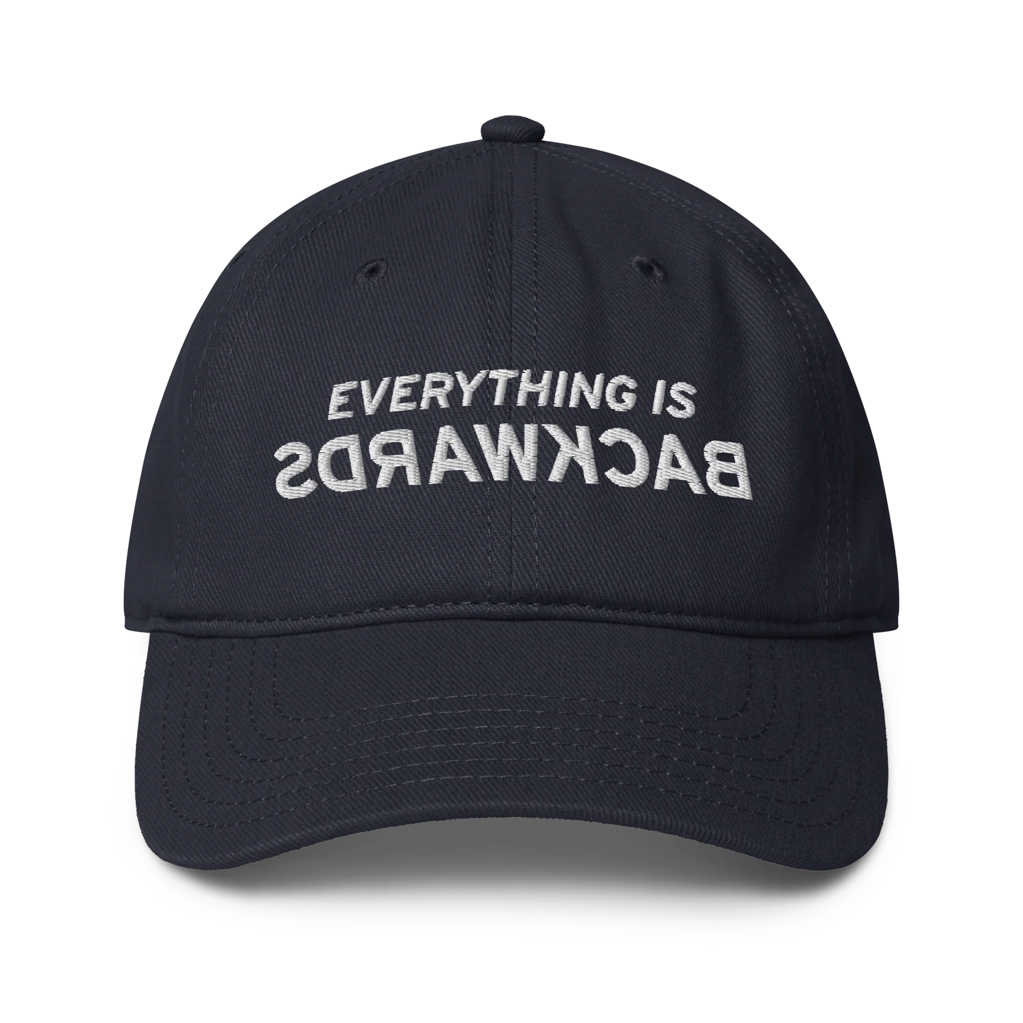 Everything Is Backwards Baseball Hat - Navy