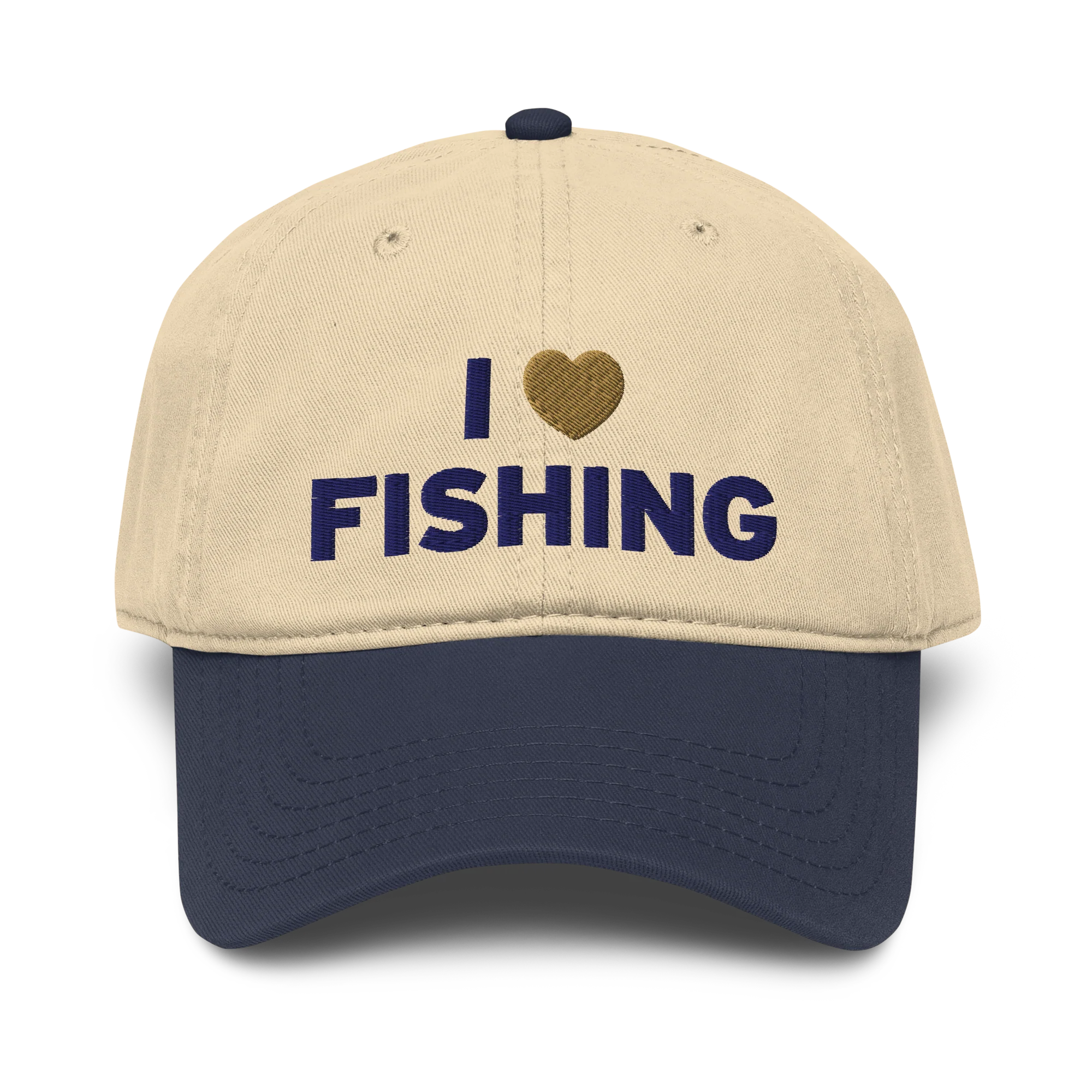 I Heart Fishing Vintage Hat - Natural/Navy