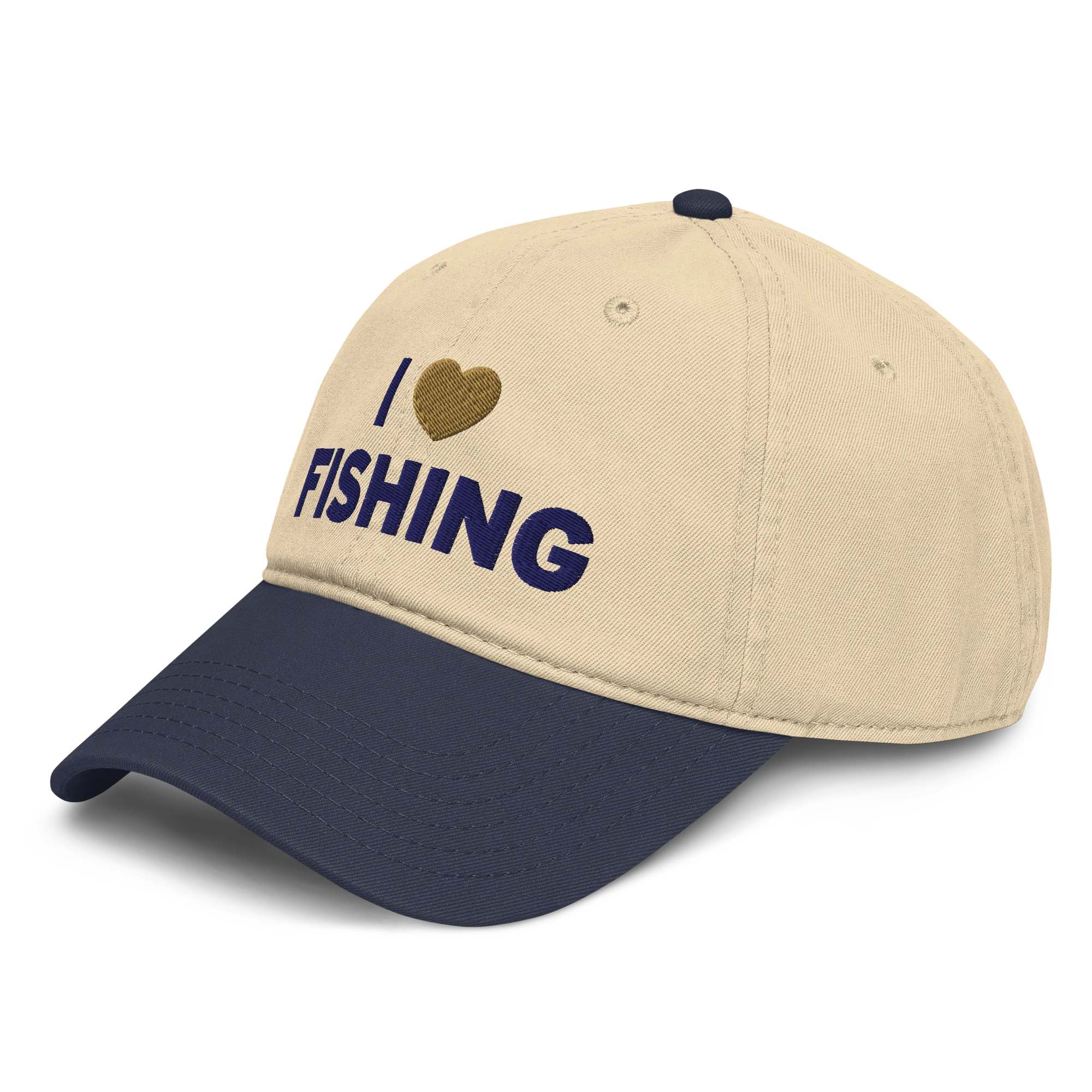 I Heart Fishing Vintage Hat - Natural/Navy - Image 3