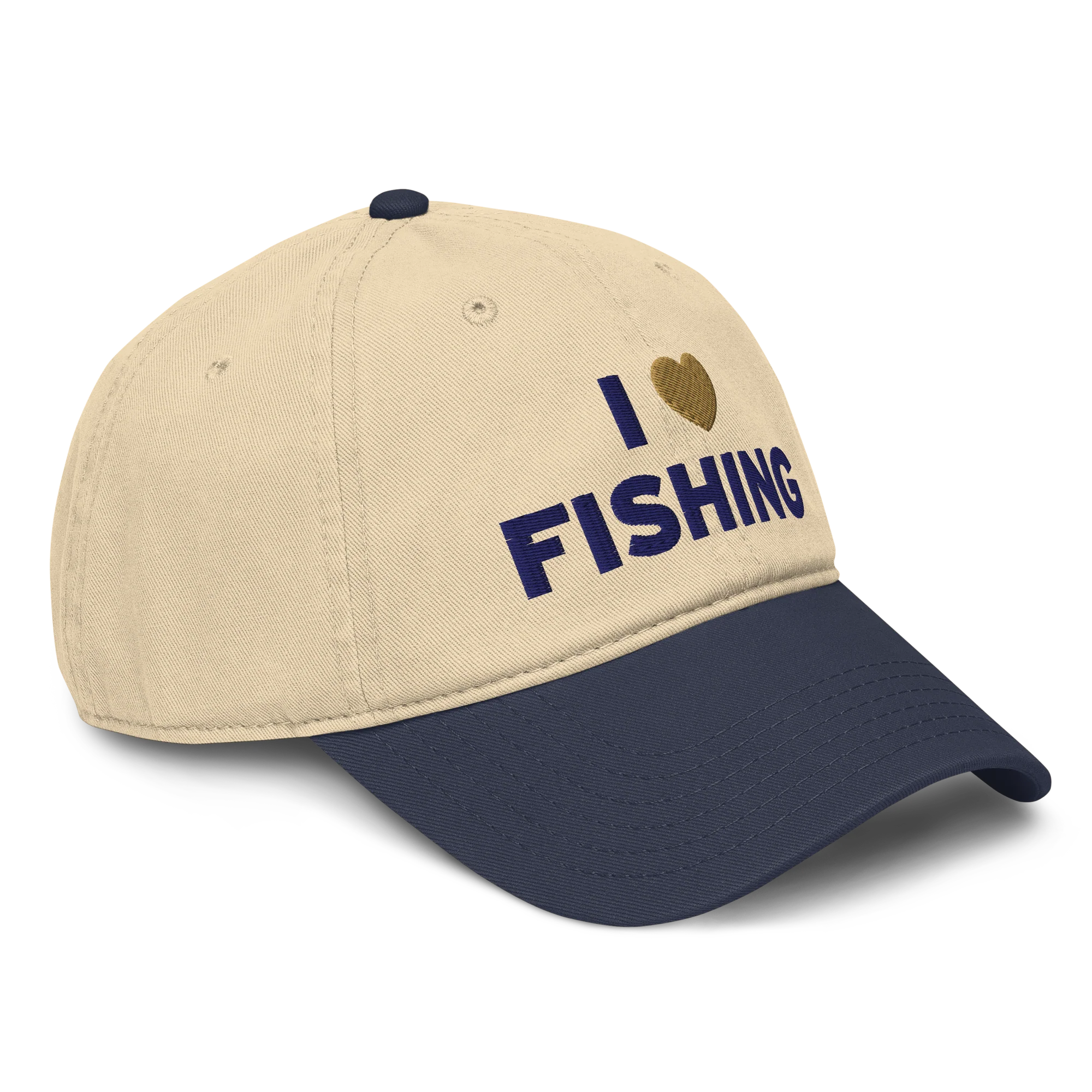 I Heart Fishing Vintage Hat - Natural/Navy - Image 4