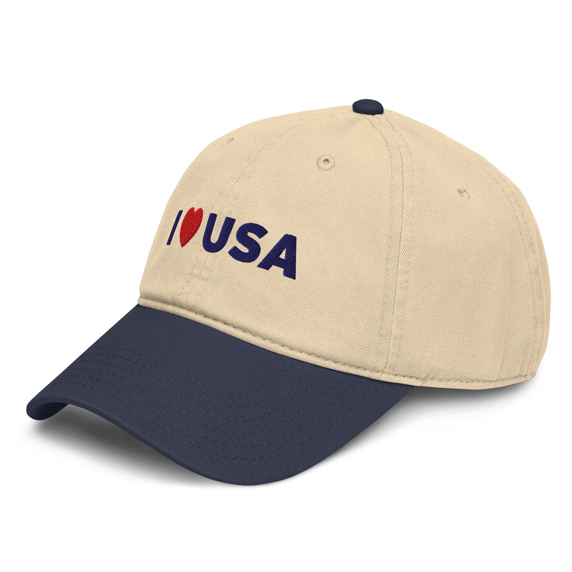 I Heart USA Vintage Hat - Natural/Navy - Image 3