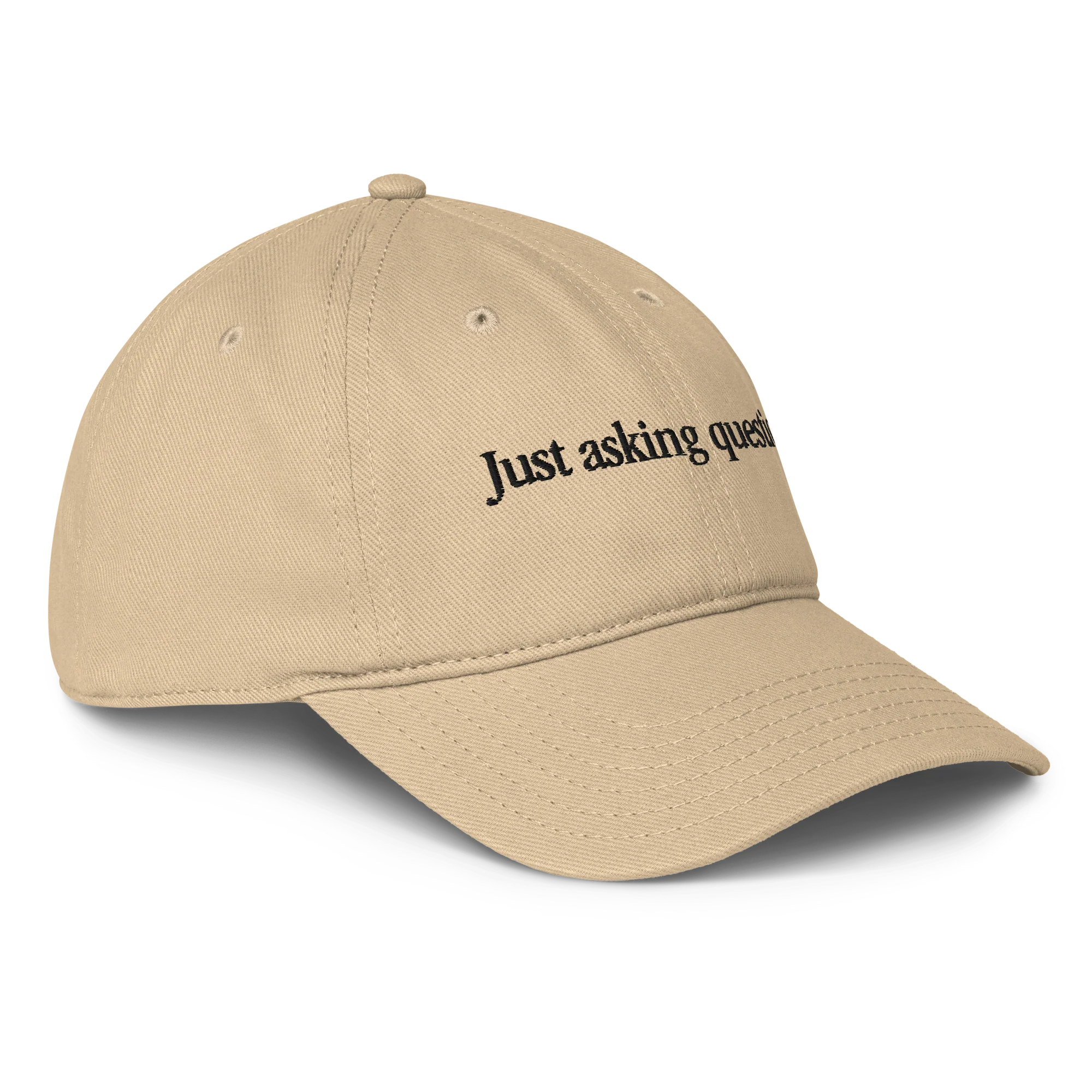 Just Asking Questions Baseball Hat - Khaki - Image 4