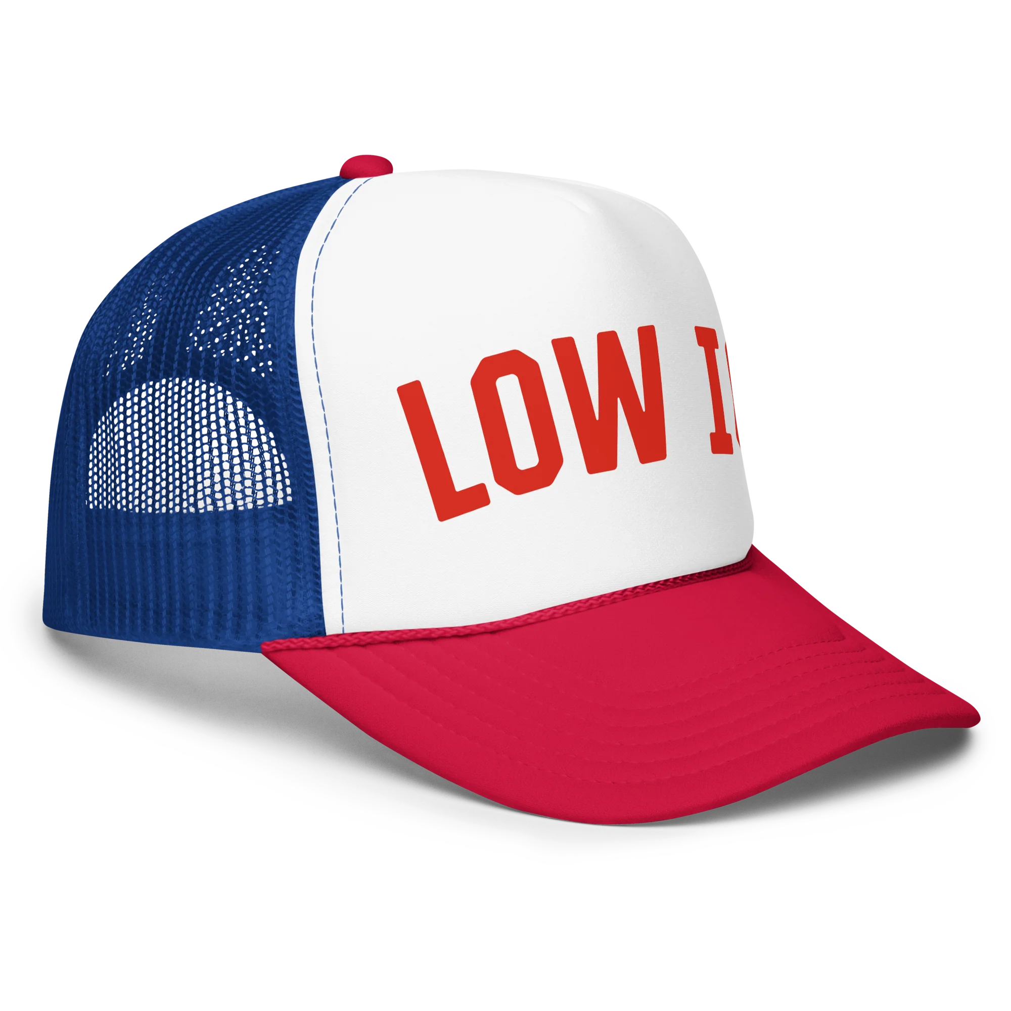 Low IQ Trucker Hat - Red/Blue - Image 3