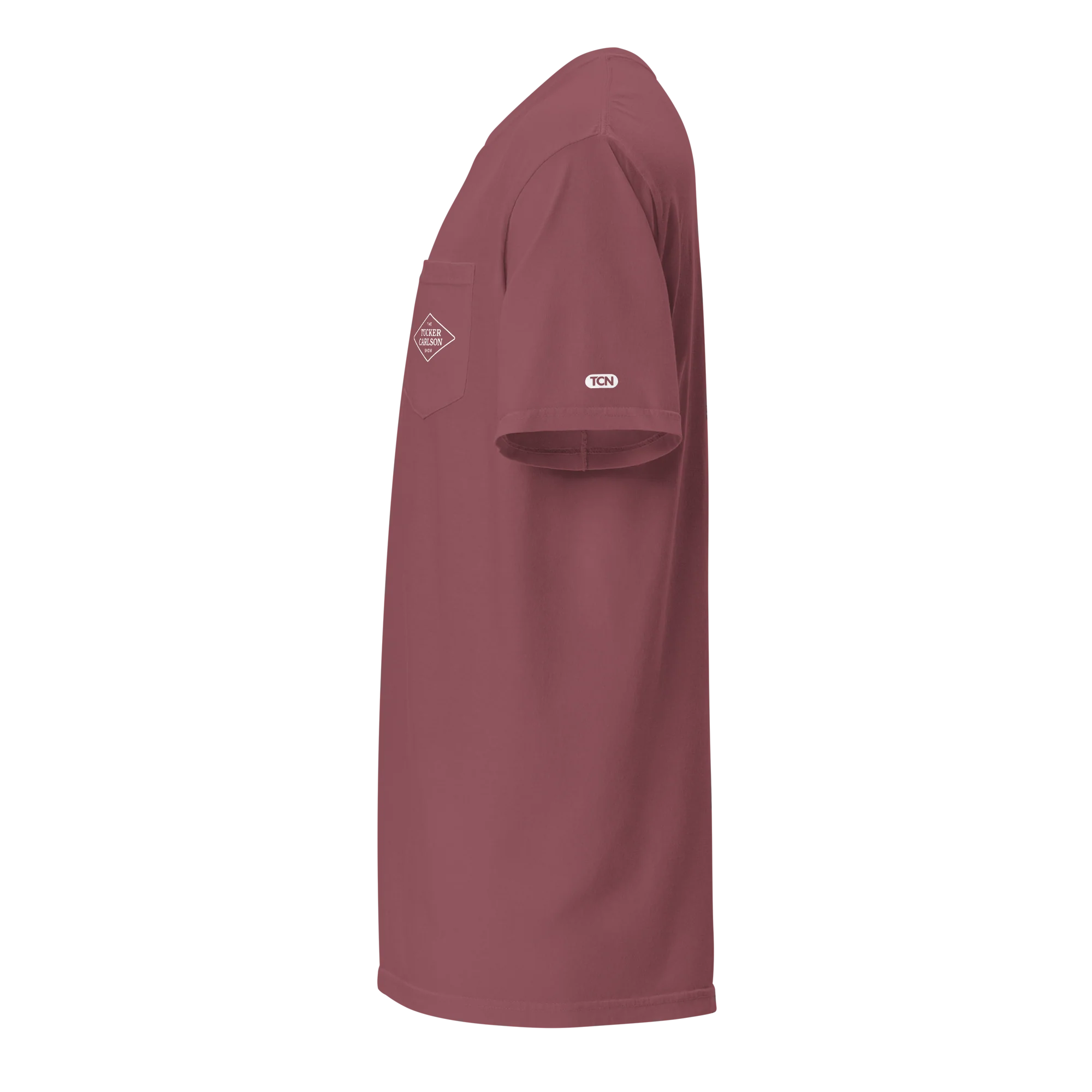 Tucker Carlson Show Pocket T-Shirt - Burgundy - Image 3