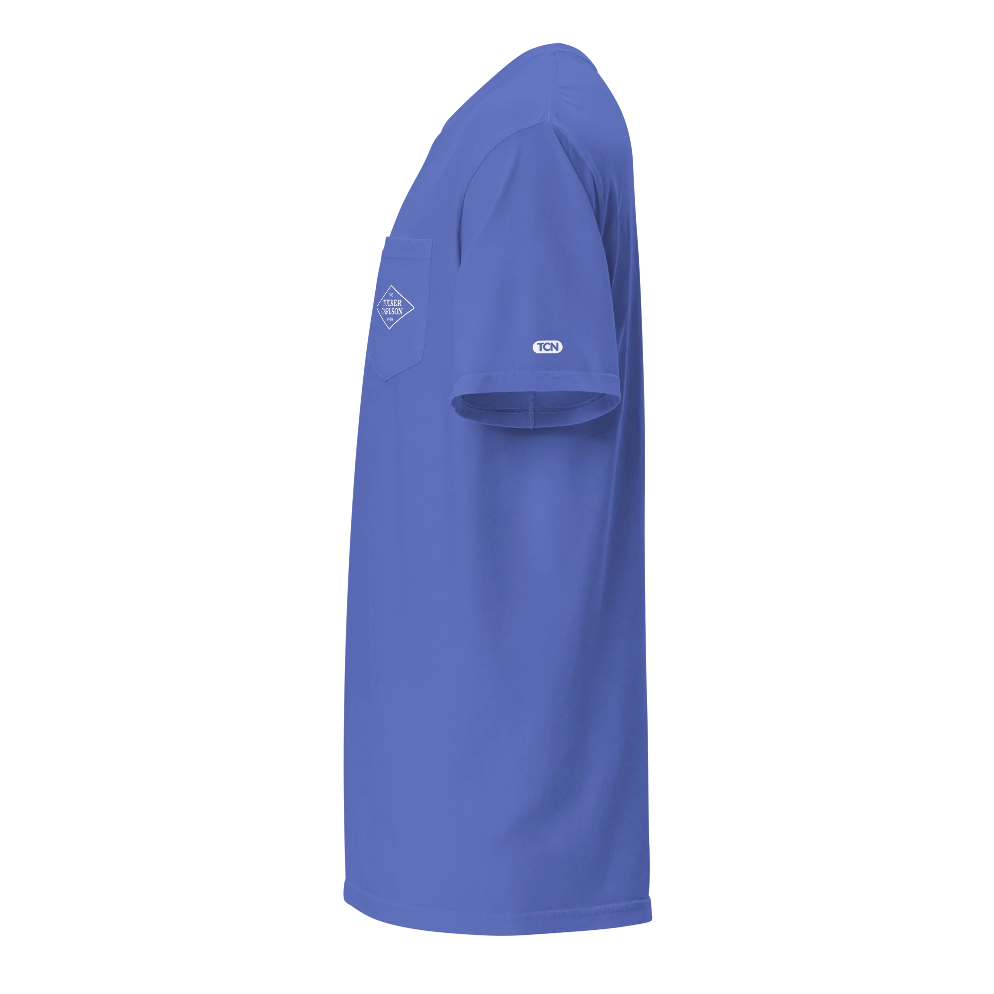 Tucker Carlson Show Pocket T-Shirt - Blue - Image 3